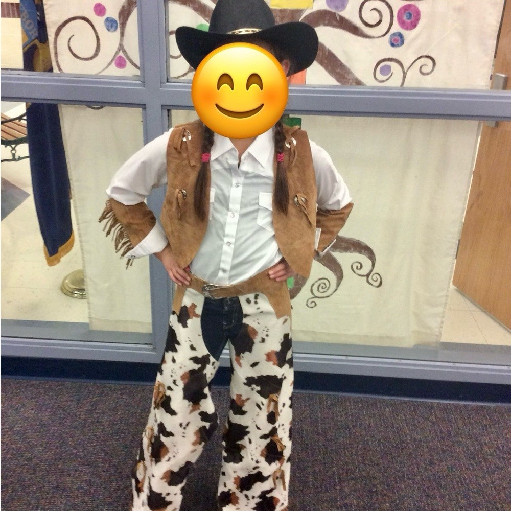 Chasing Fireflies Cowboy Costume with Brown Vest and Black Hat